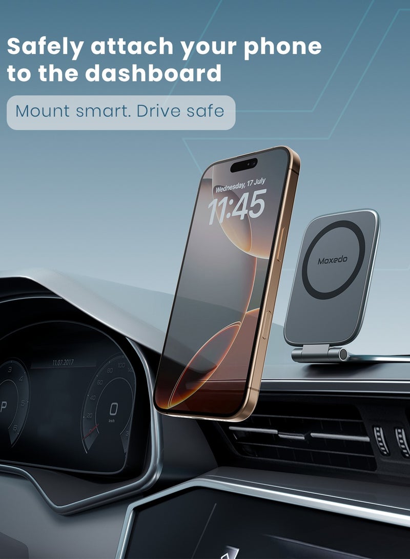 Moxedo Magnetic Phone Holder Stand Foldable for Dashboard, Desktop and Car Screen Compatible for iPhone 16 15 14 13 12 Pro Max/Pro/Mini - Image 3