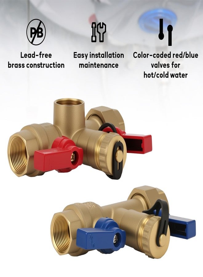 MEASUREMAN Tankless Water Heater Service Valve Kit, 3/4" IPS Forged Brass Isolator Valves with Pressure Relief, Heavy-Duty Lead-Free Brass - Image 3