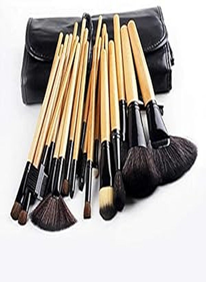 24 PCS Makeup Brush Set Wood Handle Blending Blush Concealer Eye Face Liquid Powder Cream Cosmetics Lip Brush Tool Brushes Kit