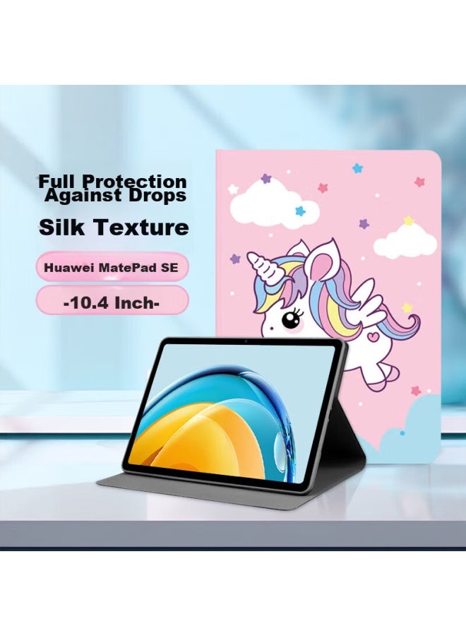 Sehan Shihan Compatible With Huawei Matepad Se Tablet Case, 10.4-inch Huawei Tablet Protective Cover, Shockproof Corners, Stylish Cute Pink Unicorn Soft Shell - Image 1