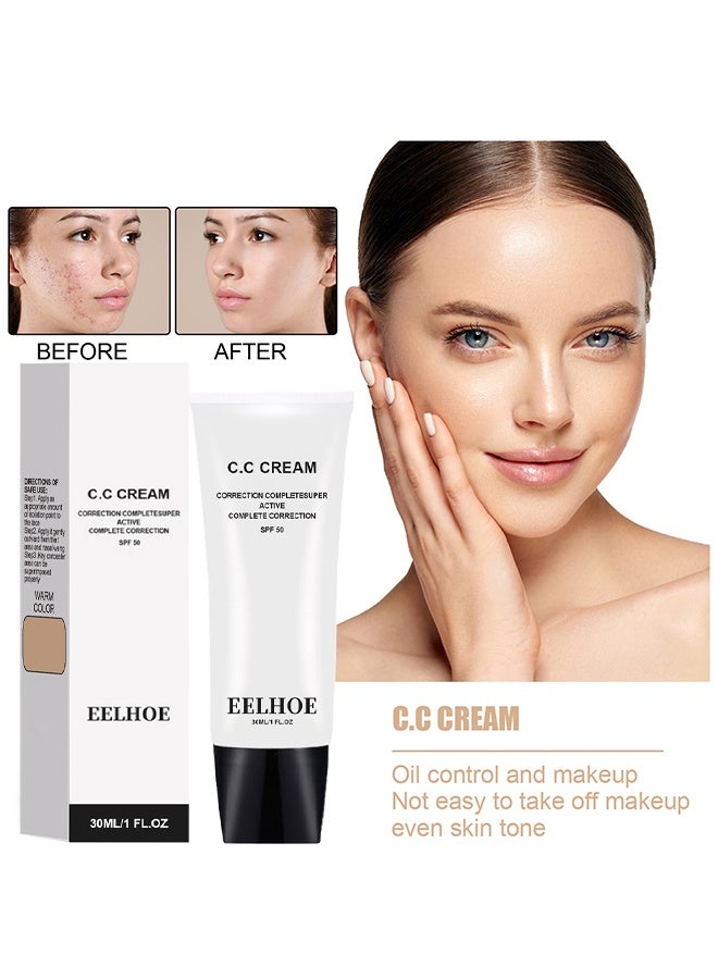 EELHOE Pre Makeup Moisturizing Isolation CC Cream Nature 30ML, Waterproof, Long-lasting Makeup Light And Thin Makeup(NATURE) - Image 2
