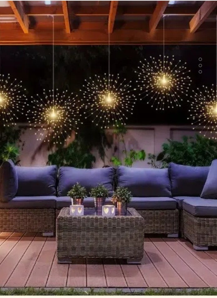 Generic - Solar hanging firework  lamp, remote control LED outdoor light, suitable for balconies, gardens, courtyards, parks, corridors, festival decorative light strings,8 kinds of lighting mod - Image 1