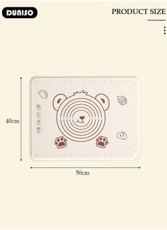 DUNISO Silicone Baking Mat for Rolling Dough Non Slip-Silicone Dough Mat for Counter, Waterproof Silicone Pastry Mat, Reusable Non Stick Baking Mat with Dough Cutter Pastry Brush Rolling Pin And Storage Bag for Cookies, Bread, Pizza, Fondant  - Image 4
