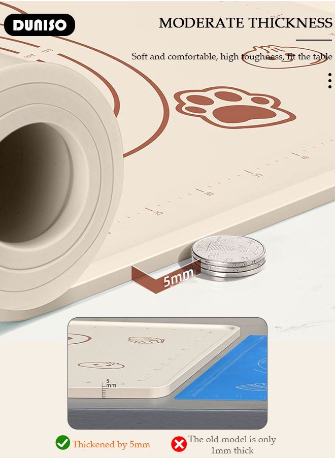 DUNISO - Silicone Baking Mat for Rolling Dough Non Slip-Silicone Dough Mat for Counter, Waterproof Silicone Pastry Mat, Reusable Non Stick Baking Mat with Dough Cutter Pastry Brush Rolling Pin And Storage Bag for Cookies, Bread, Pizza, Fondant - Image 1