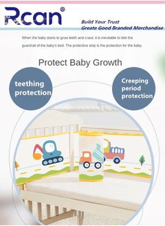Rcan One Piece Breathable Crib Liner Soft Cotton Newborn Bed Bumper Pad Crib Cushion for Baby Boys and Girls  - Image 3