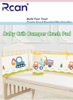 Rcan One Piece Breathable Crib Liner Soft Cotton Newborn Bed Bumper Pad Crib Cushion for Baby Boys and Girls  - Image 1