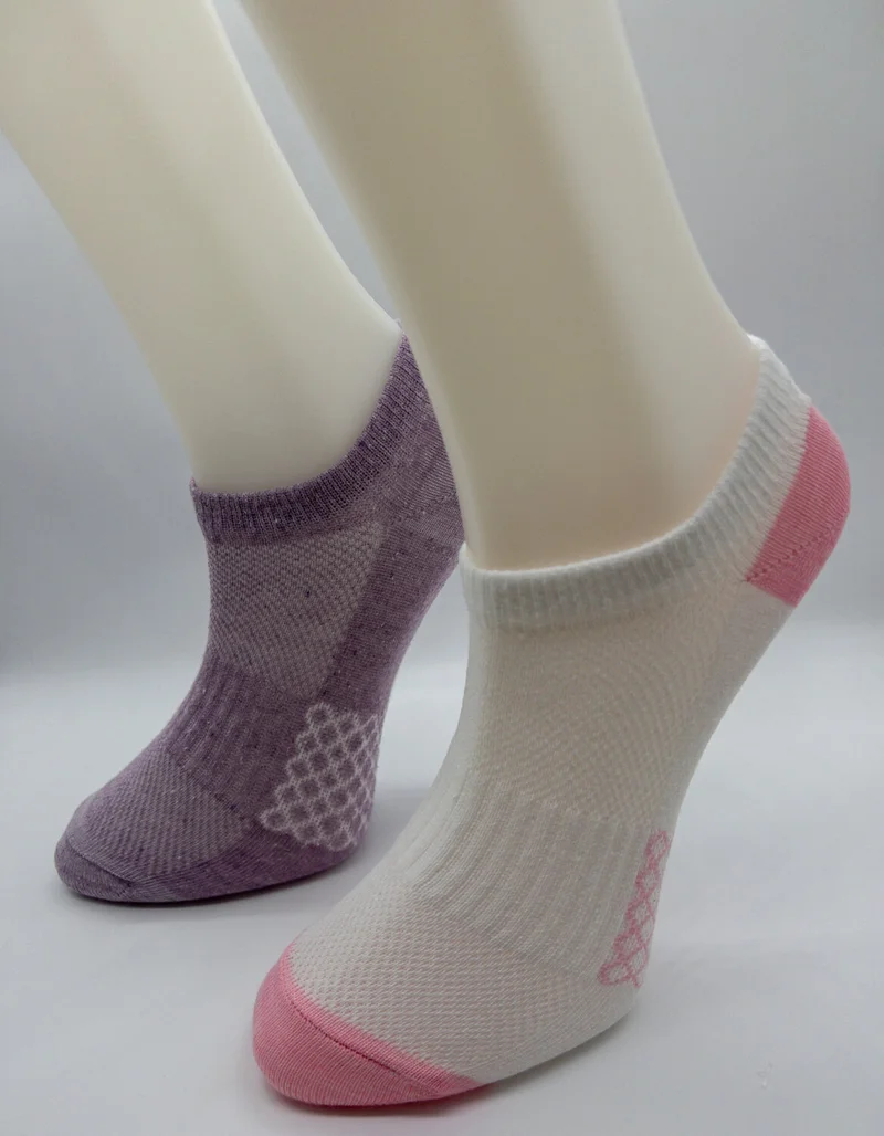 Ciho Socks 12 Pairs Mesh Knitted Ventilated Small Plaid Patterned Ankle Socks