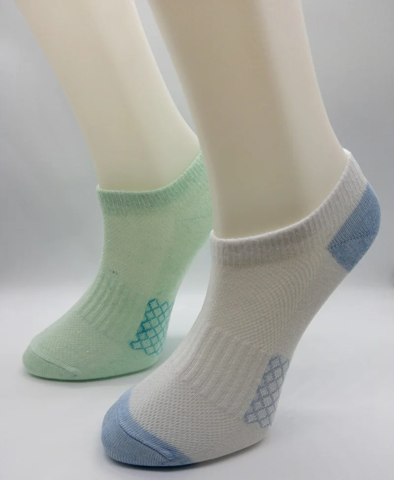 Ciho Socks 12 Pairs Mesh Knitted Ventilated Small Plaid Patterned Ankle Socks