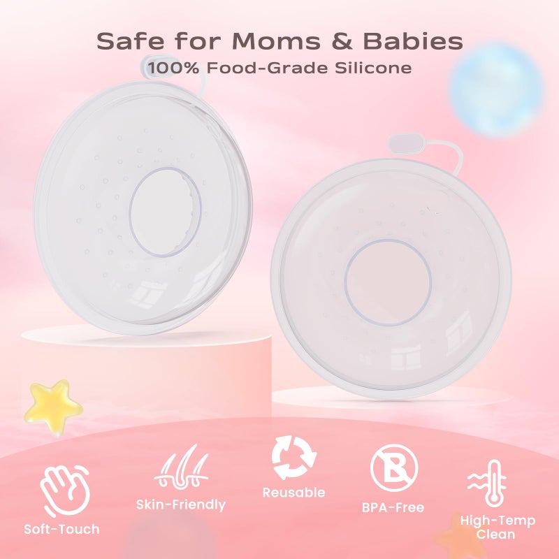 Hranio Milk Collectors for Breastfeeding Breast Milk Collector Milk Catcher for Breastfeeding BPA-Free Post Partum Essentials Breast Feeding Essentials (1oz/30ml, 2 Counts) - Image 2