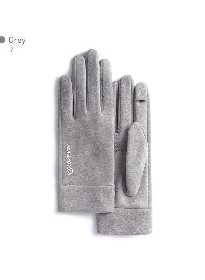 Golovejoy New Suede Outdoor Wind proof Anti slip Flip Finger Gloves For Riding 