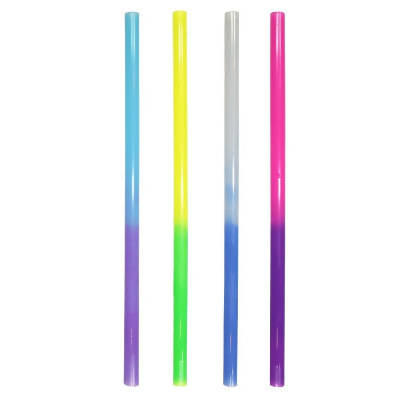 Color Changing Reusable Plastic Straw Set of 24 Multicolor EcoFriendly and BPA Free Made in USA
