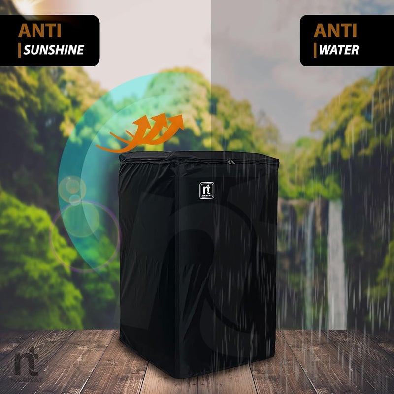 NABAAT Washing Machine Cover for 6kg / 6.5kg / 7kg / 7.5kg Top Load Fully Automatic Waterproof & Dust proof Cover with Adjustable Buckles, Black (WMC-1) - Image 5
