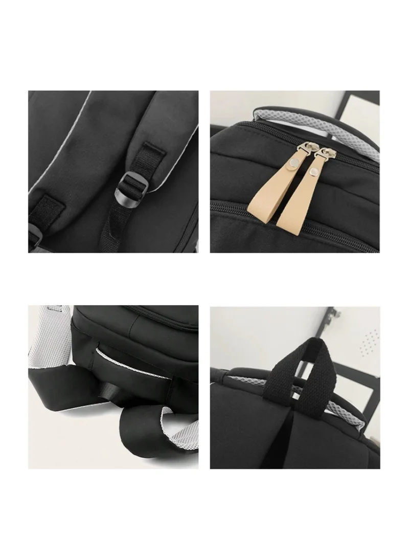 flâneur School Backpack with Leather Accents - Lightweight Schoolbag for Studets, Daypack for Men & Women, Multi-Compartment, Waterproof Bag, Comfortable Straps, Essential for Travel and Sports