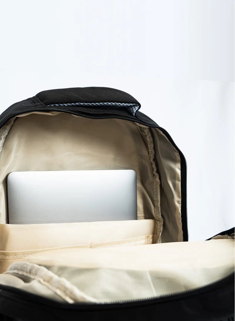 flâneur School Backpack with Leather Accents - Lightweight Schoolbag for Studets, Daypack for Men & Women, Multi-Compartment, Waterproof Bag, Comfortable Straps, Essential for Travel and Sports