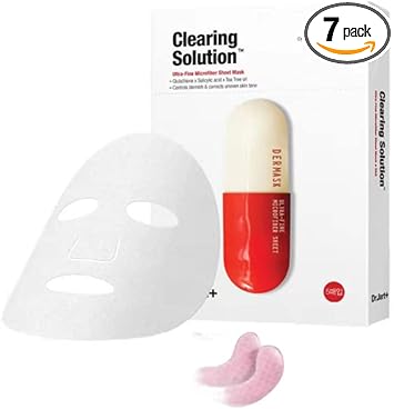 Dr. Jart DRJART Dr Jart Dermask Micro Jet Clearing Solution Mask 1Box5pcs Sakura Cherry Blossom Under Eye Masks 1 Pair 7 Piece Set - Image 1