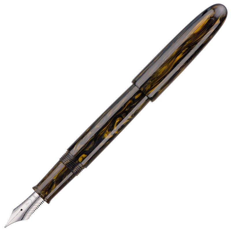 Asvine C80 Fountain Pen #8 Stub 1.1mm Nib Large Handcraft Calligraphy Art Drawing Pen with Converter Pen Case Collection Set (Brown Gold) - Image 3