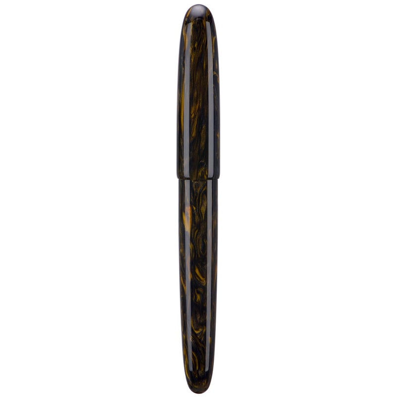 Asvine C80 Fountain Pen #8 Stub 1.1mm Nib Large Handcraft Calligraphy Art Drawing Pen with Converter Pen Case Collection Set (Brown Gold) - Image 1