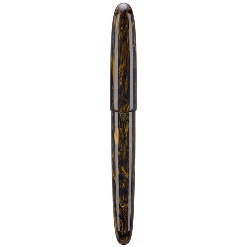 Asvine C80 Fountain Pen #8 Stub 1.1mm Nib Large Handcraft Calligraphy Art Drawing Pen with Converter Pen Case Collection Set (Brown Gold) - Image 2