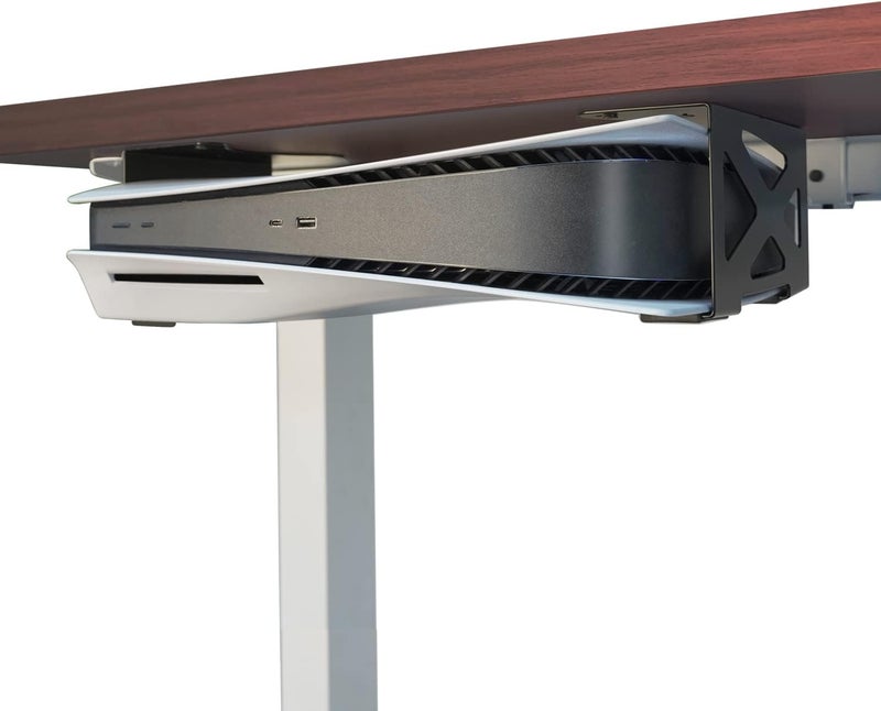 Monzlteck Under Desk Holder for PS5/PS5 Slim, Stealth Mount Compatible with PlayStation 5 Disc & Digital Edition Console, Space Saving, Metal, Teal