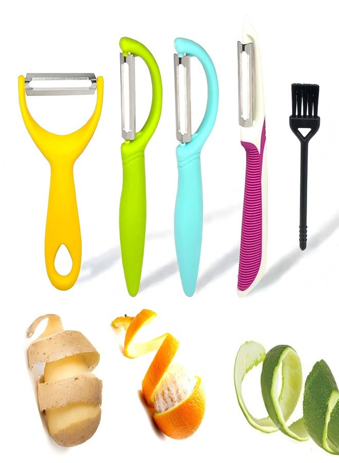 SSydl 5PCS Stainless Steel Peeler Vegetable, Apple Peelers for kitchen, Fruit, Carrot, Veggie, Potatoes Peeler, Y-Shaped and I-Shaped Stainless Steel Peelers for Orange Potato Apple Carrot Fruit - Image 1
