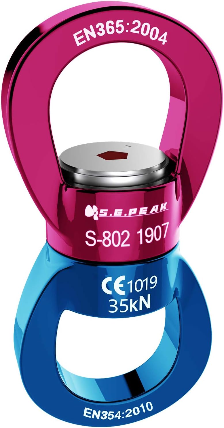 PROND Swing Swivel 35kN Safest Rotational Device, Swing Spinner, Carabiner Swivel, Climbing Rope Swivels for Children’s Web Tree Swing Setting, Aerial Dance, Hanging Hammock - Image 1