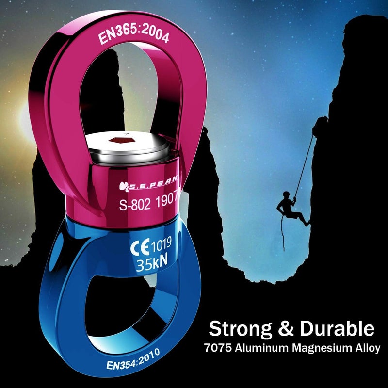 PROND Swing Swivel 35kN Safest Rotational Device, Swing Spinner, Carabiner Swivel, Climbing Rope Swivels for Children’s Web Tree Swing Setting, Aerial Dance, Hanging Hammock - Image 4