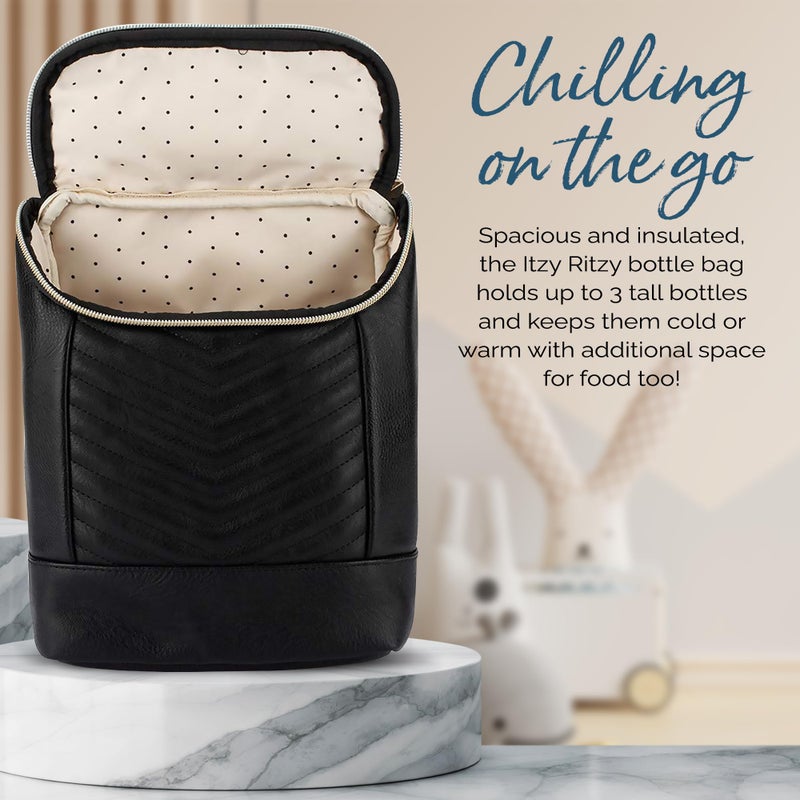 Itzy Ritzy Insulated Bottle Bag - Keeps Bottles Warm or Cool - Holds 3 Bottles and Features Interior Pocket For Ice Pack (Not Included), Jetsetter - Image 5