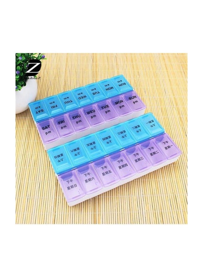 Generic Weekly medication organizer divided into 4 weeks. Forget all the unsafe medication organizers. A weekly medication organizer, an Eclectic medication processor. A very practical and distinctive design to make it easy for you to carry. It is also multi-purpose at home or traveling. You can also use it for accessories. High-quality imported material.  - Image 2