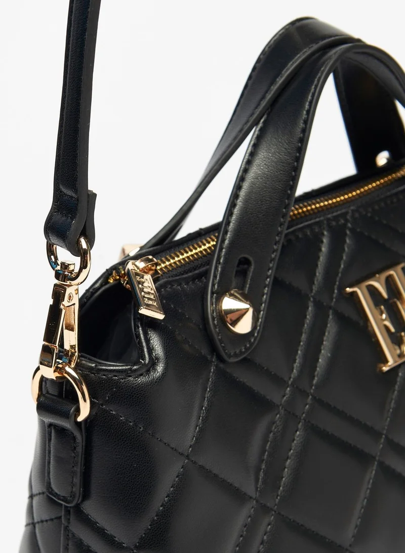 ELLE Quilted Bowler Bag with Double Handles