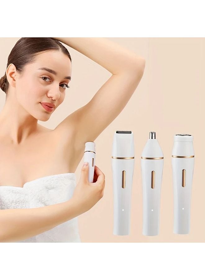 Feiyba 3 في 1 جهاز إزالة الشعر الأيوني الأبيض لاسلكي USB للنساء للوجه والجسم - Image 1