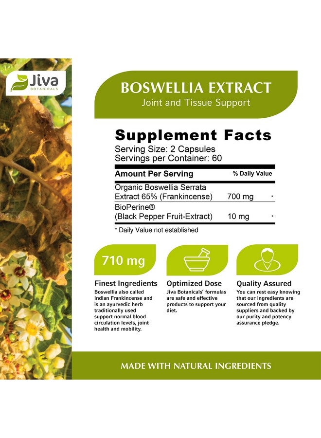 Jiva BOTANICALS Boswellia Extract Capsules Organic Boswellia Serrata Extract Capsules Containing Frankincense Powder And Bioperene (Black Pepper Fruit Extract) Boswellia Supplement 120 Capsules - Image 5