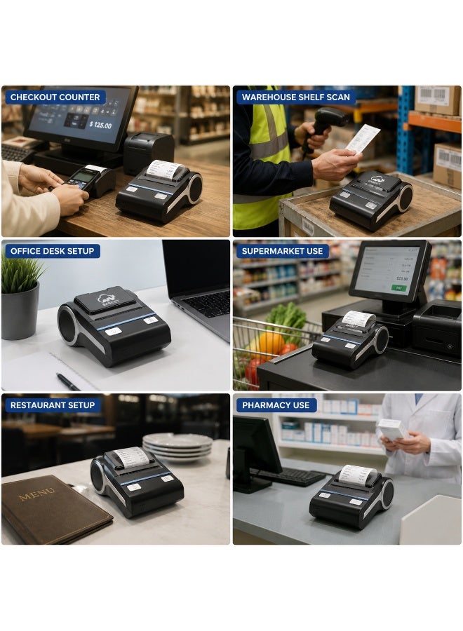 BASEET BAS-374 Desktop Thermal Receipt Printer 80x80 for POS Retail Shops & Commercial Billing - Image 4