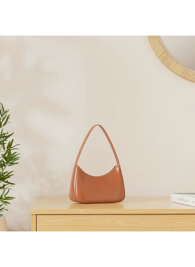CYHTWSDJ Shoulder Bags for Women, Cute Hobo Tote Handbag Mini Clutch Purse with Zipper Closure (Brown) - Image 3