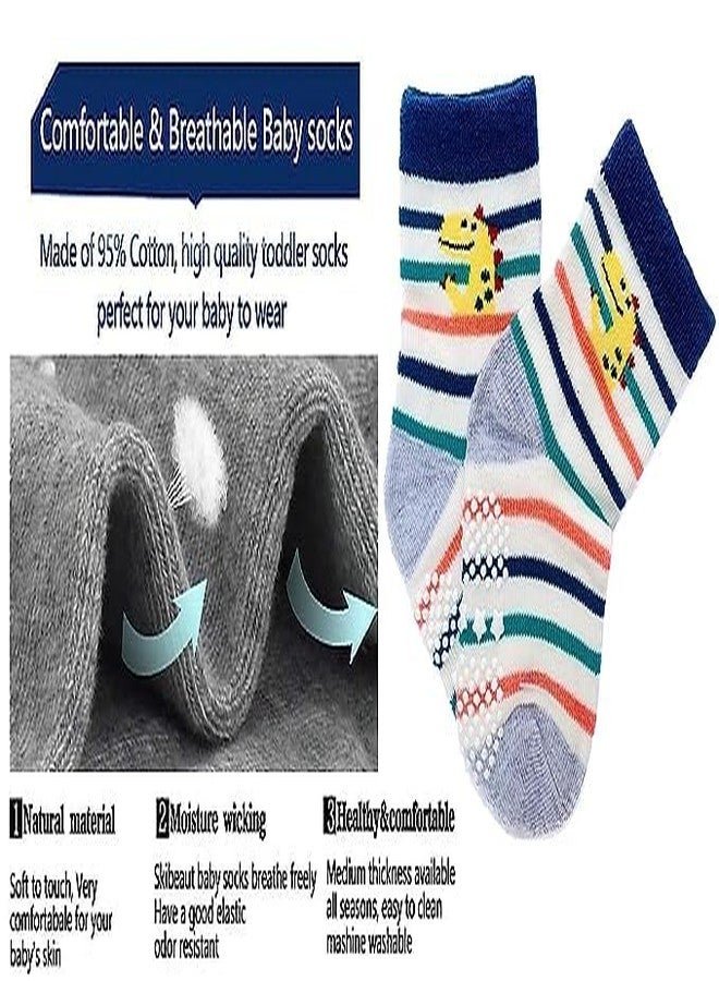 Wavva Baby Boy's Cotton Anti Slip Grip Ankle Length Socks Cute and Colourful Organic Cotton/Comfortable and Breathable (18-24 Months), Multicolor - Image 4