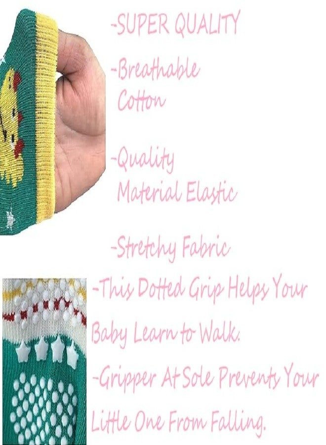 Wavva Baby Boy's Cotton Anti Slip Grip Ankle Length Socks Cute and Colourful Organic Cotton/Comfortable and Breathable (18-24 Months), Multicolor - Image 5