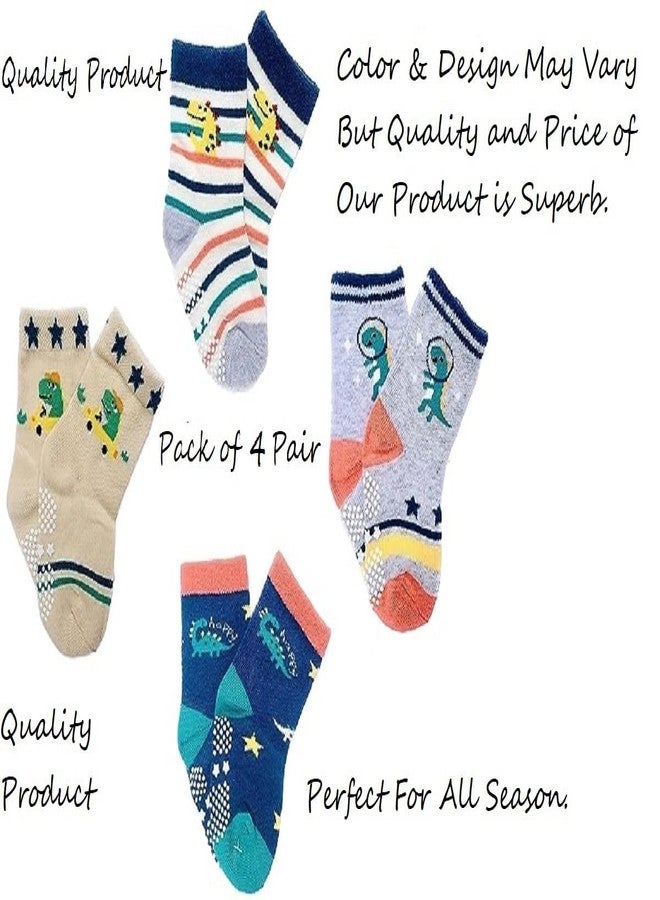 Wavva Baby Boy's Cotton Anti Slip Grip Ankle Length Socks Cute and Colourful Organic Cotton/Comfortable and Breathable (18-24 Months), Multicolor - Image 2