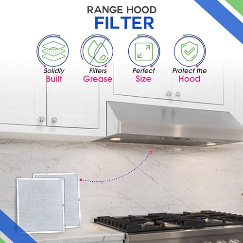 Bagean Stove Hood Vent Filters 9.9" x 11.7" 97007894 Compatible with Broan Range Hood Filter Replacement - Fit's Nutone Kitchen Exhaust Fan Filter Screen - Blocks Grease & Filters Oven Air (2-Pack) - Image 2