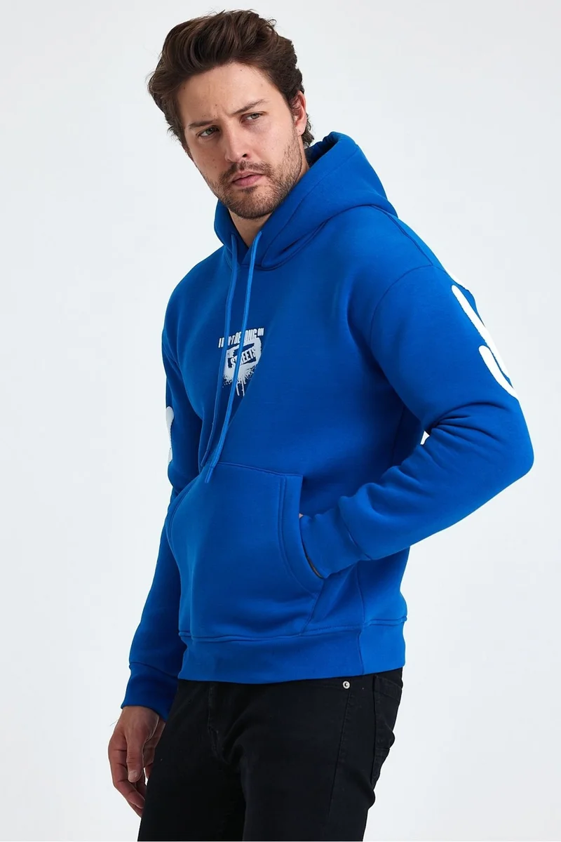 كوول تارز Cool Style Men's Standard Fit Regular Cut Polar Fleece Inside 3 Thread Hooded Cotton Sweatshirt