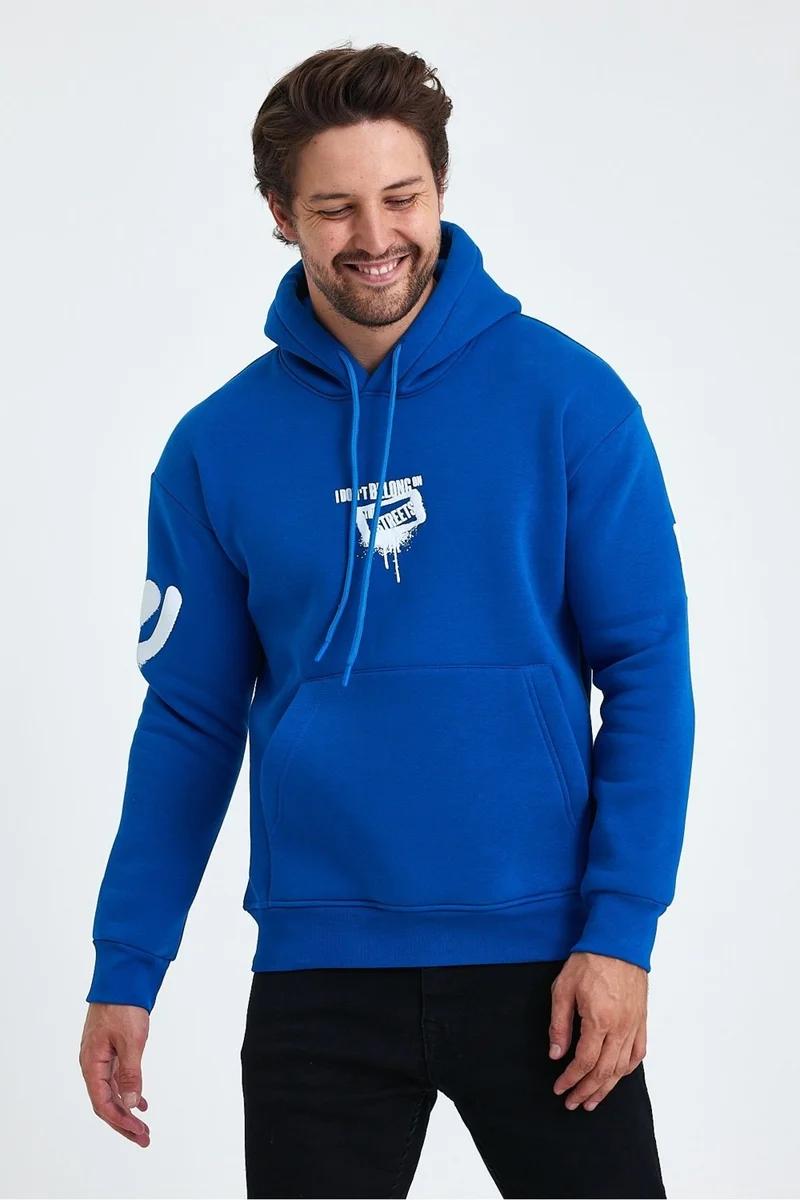 كوول تارز Cool Style Men's Standard Fit Regular Cut Polar Fleece Inside 3 Thread Hooded Cotton Sweatshirt