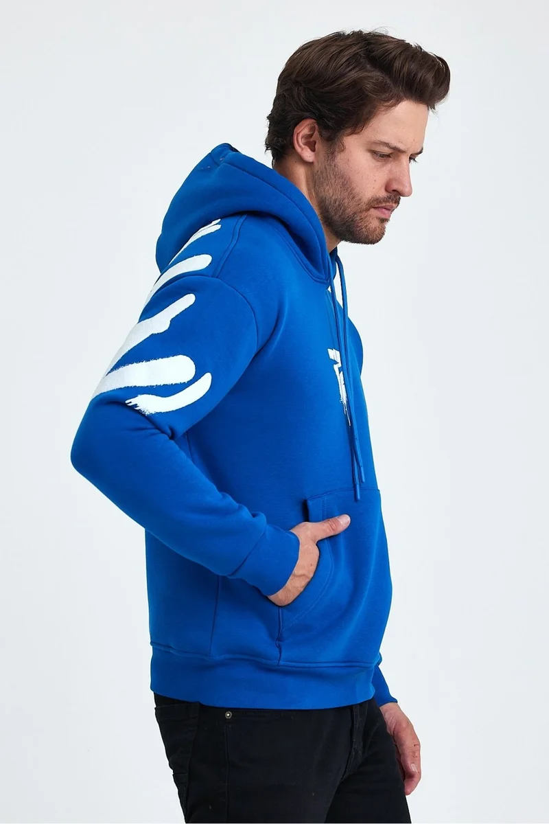 كوول تارز Cool Style Men's Standard Fit Regular Cut Polar Fleece Inside 3 Thread Hooded Cotton Sweatshirt