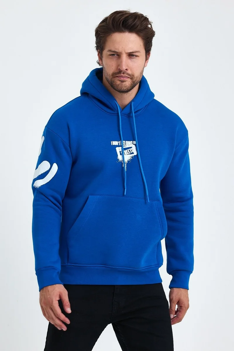 كوول تارز Cool Style Men's Standard Fit Regular Cut Polar Fleece Inside 3 Thread Hooded Cotton Sweatshirt