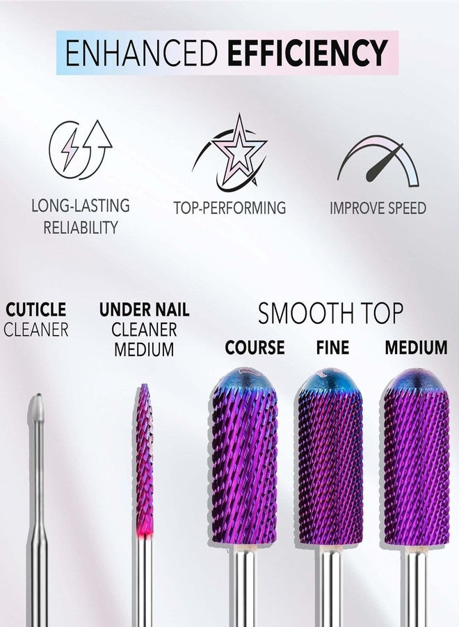 Kiara Sky Under Nail Cleaner Drill Bit - Carbide Bit with an X-Cut Design - PURPLE - Image 4