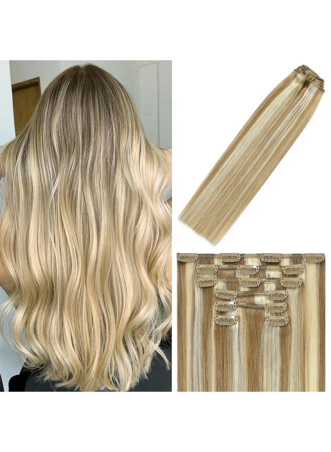 ويندتاتش وصلات شعر بمشبك في وصلات الشعر البشري Balayage مختلط مبيض أشقر 15 بوصة 70 جرام يبرز للشعر الأشقر ريمي 7 قطعة 18P613 هدية للنساء - Image 1