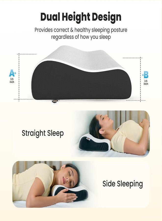 CareFoam Gel Memory Cervical Neck Pillow for Pain Relief Sleep, Improves Posture & Spinal Alignment, Neck Pain Relief Cushion with Ultra Responsive Memory Foam Washable Cover-Queen-White Pack of 1 - Image 3