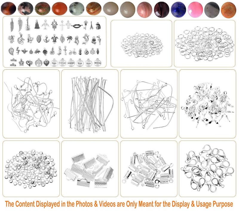 DIY Crafts 400x Pcs DIY Kit Jewelry Making Kit Splendid Chosen Beads Findings Charms Tools for Bracelets Rings Earrings Necklace Making for Teens Adults Gift for Girls 400x Pcs DIY Kit - Image 4