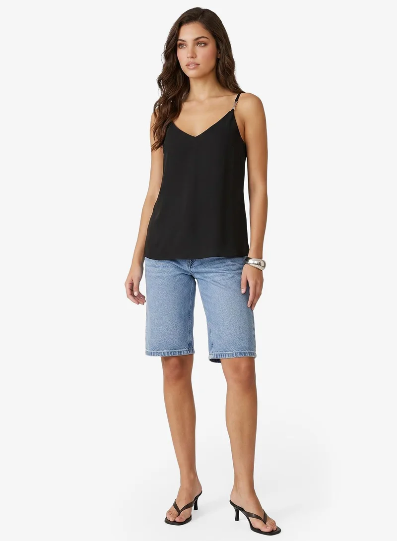 GUESS V-Neck Spaghetti Strap Top