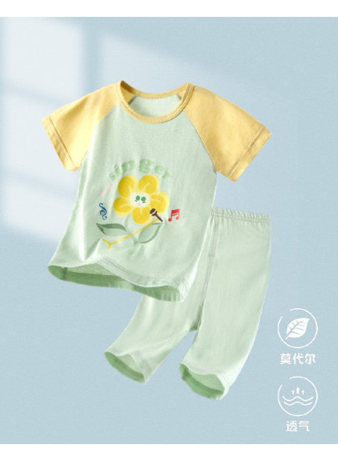 Doxiluka Baby Pajamas & Underwear Set Summer Thin Separates Infant Short Sleeve Air Conditioning Outfit Breathable Home Clothes - Image 1