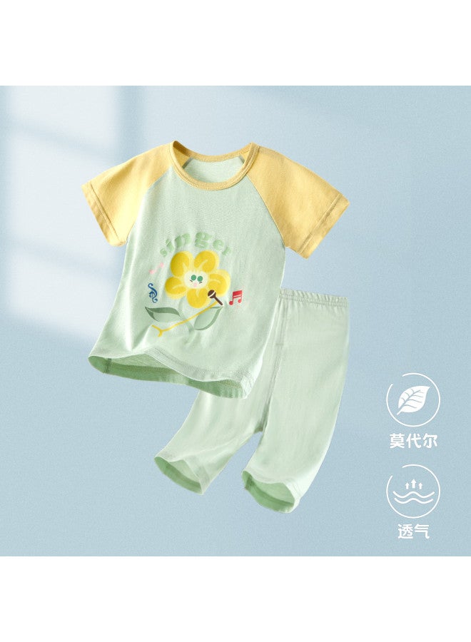 Doxiluka Baby Pajamas & Underwear Set Summer Thin Separates Infant Short Sleeve Air Conditioning Outfit Breathable Home Clothes - Image 2