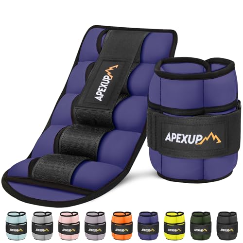 APEXUP 10lbs/Pair Adjustable Ankle Weights for Women and Men, Modularized Leg Weight Straps for Yoga, Walking, Running, Aerobics, Gym (Purple) - Image 1