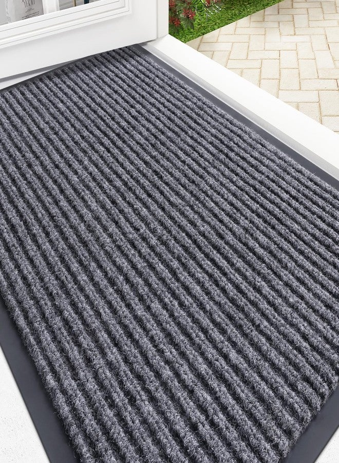 OLANLY Front Door Mat Indoor Outdoor Entrance, Waterproof Heavy Duty Doormat, Fade Resistant, Low Profile, Easy Clean Patio Porch Welcome Floor Mats for Entry, 29.5x17, Grey - Image 1